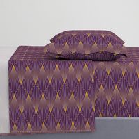 Art Deco Fan gold on purple lampshade fabric