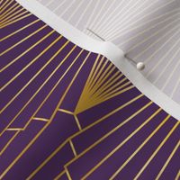 Art Deco Fan gold on purple lampshade fabric