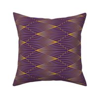 Art Deco Fan gold on purple lampshade fabric