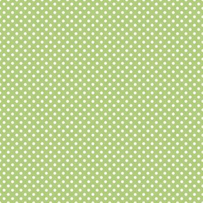 Polka Dot in cream on green - small repeat