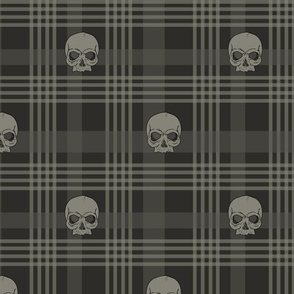 Grey Plaid Skull SM