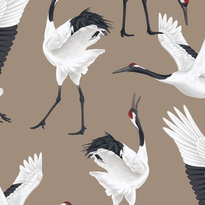 Japanese Cranes - Large - Light Teal Gray