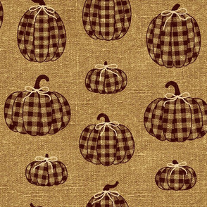 Brown Buffalo Plaid Pumpkins