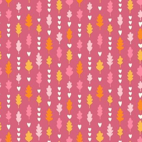 Leaves and Love on Pink 