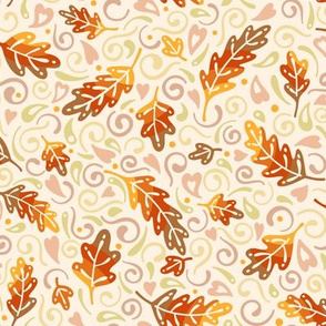 Swirling Leaves in Fall Colors