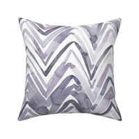 Grey Watercolor chevron, handpainted zig zag, mauve