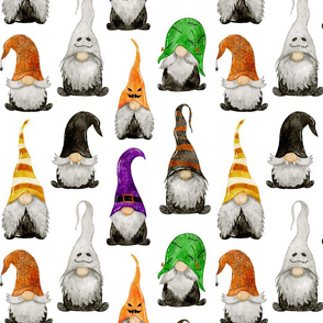 Halloween Gnomes on white - medium scale