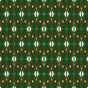 Geometric Climbing Vines in Green and Brown