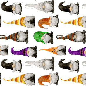 Halloween Gnomes on white rotated - medium scale