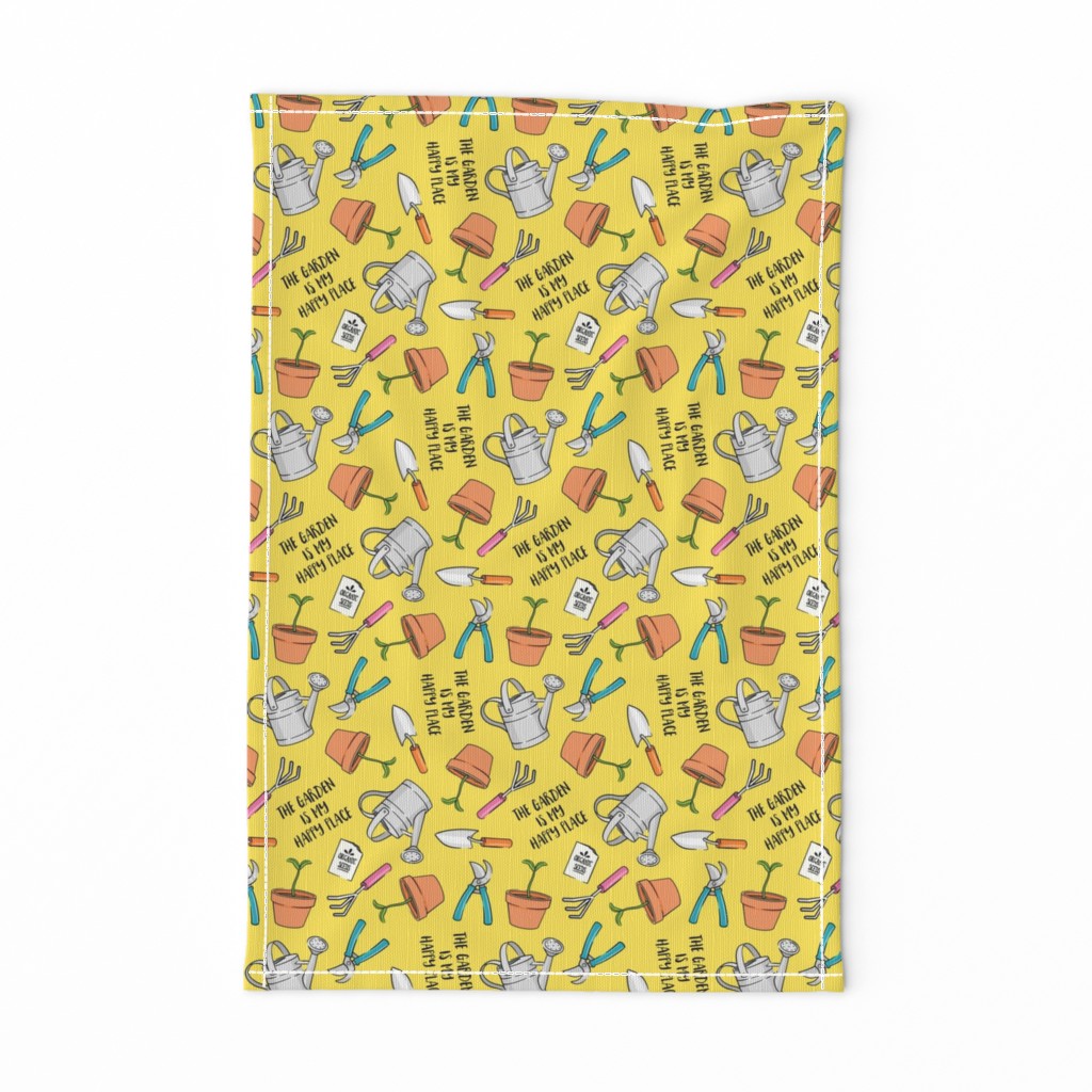 happy place garden - gardening supplies - gardener - yellow - LAD20