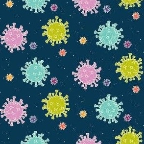 Virus (Pastel on Dark Background)