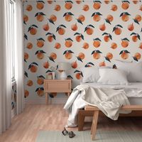 jumbo // Watercolor oranges wallpaper on Creamy Oatmeal 