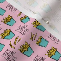 Fries before guys female friendship illustration pop art food design yellow mint pink girls XS