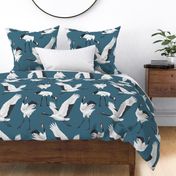 Japanese Cranes - Large - Dark Blue