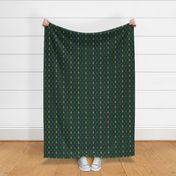 christmas tree fabric - modern minimal hoiday design -dark green multi