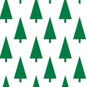 christmas tree fabric - modern minimal hoiday design - kelly green