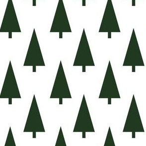 christmas tree fabric - modern minimal hoiday design - dark green