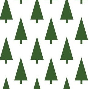 christmas tree fabric -  modern minimal hoiday design - medium green