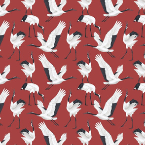 Japanese Cranes - Small - Red