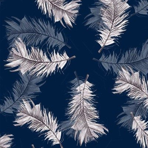 Detailed feather - navy