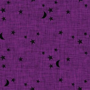 stars and moons // purple linen