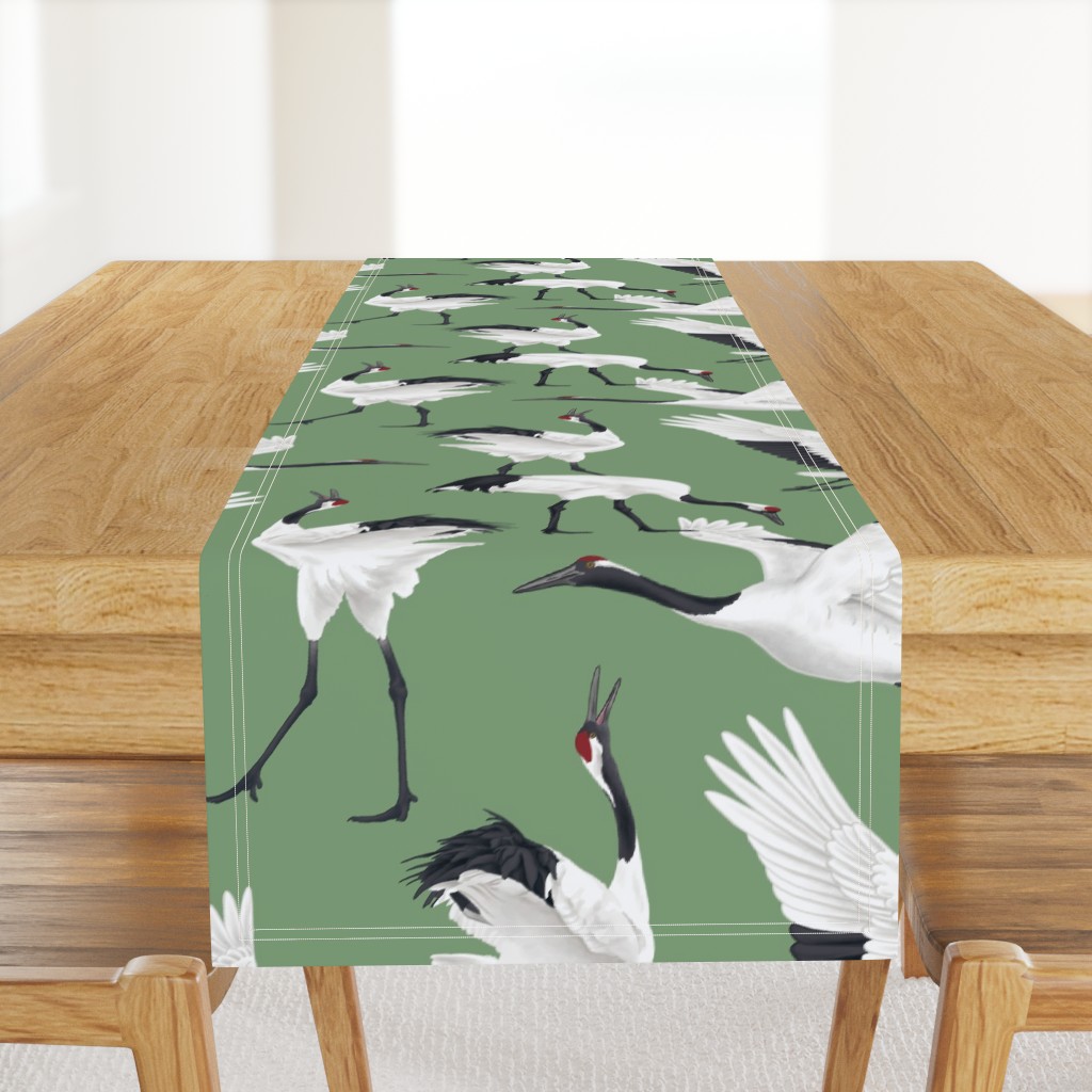 Japanese Cranes - Large - Green