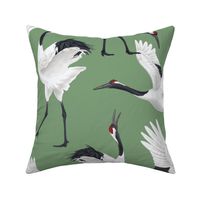 Japanese Cranes - Large - Green