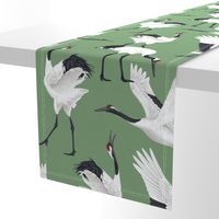 Japanese Cranes - Large - Green