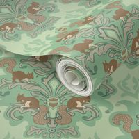 Squirrel Damask - Sping palette large scale