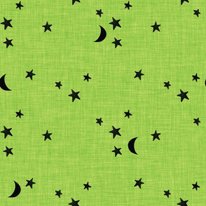 stars and moons // chartreuse linen