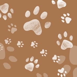 Paw prints tan - medium scale