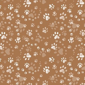 Paw prints tan - tiny scale