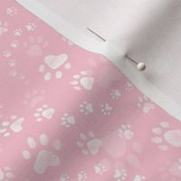 Paw prints rose pink - tiny scale