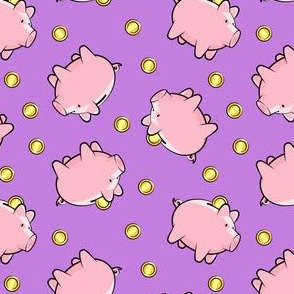 Piggy Bank - purple - LAD20