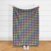 Black White and Rainbow Cross Plaid