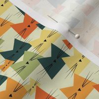 small scale cats - nala cat vintage - geometric cats - cats fabric