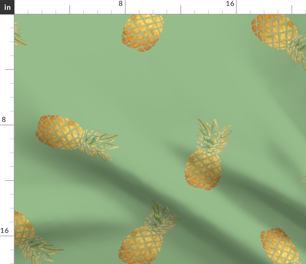 Watercolor Pineapple (Light Green) / Large Scale