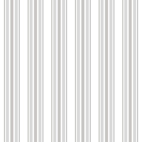 farmhouse ticking stripes, gray on white, smaller 3 inch repeat