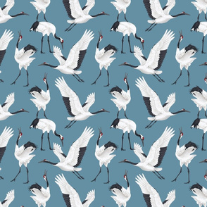 Japanese Cranes - Large - Blue