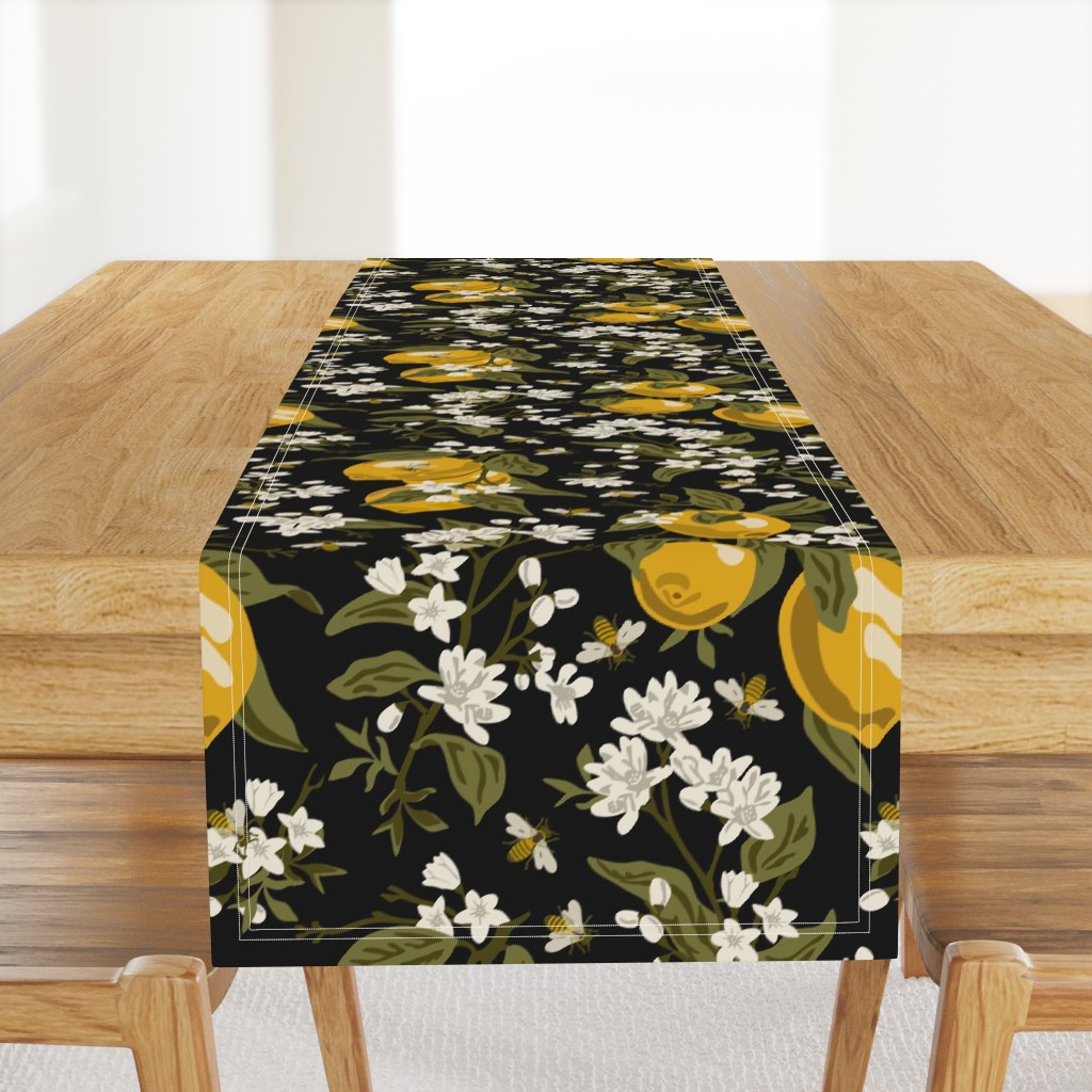 Bees & Lemons - Black (K90) - Large