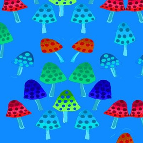 MUSHROOMS IN BLUE