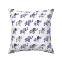 Ellie's Elephant Friends in Purple and Gray