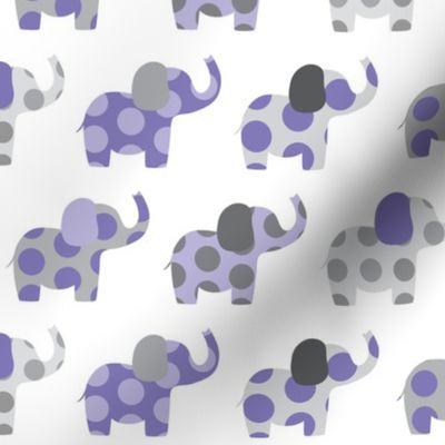 Ellie's Elephant Friends in Purple and Gray