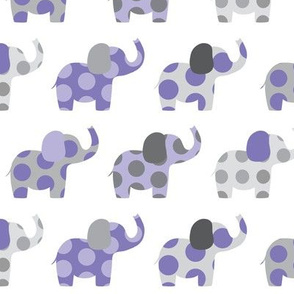 Ellie's Elephant Friends in Purple and Gray