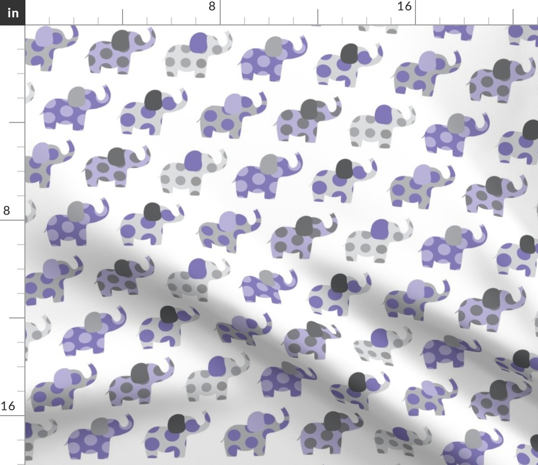Ellie's Elephant Friends in Purple and Gray