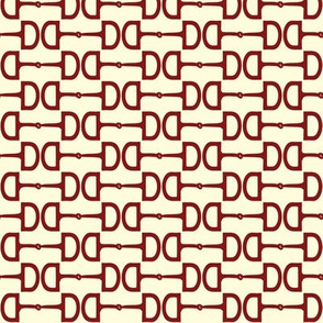 Snaffle Bits Cream & Burgundy Small