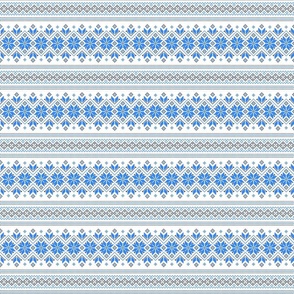 Wellspring - Star Alatyr - Ethno Ukrainian Traditional Pattern - Slavic Symbol 2 - Small Scale Blue