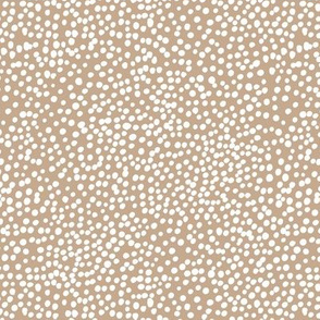 Little tiny cheetah spots sweet boho basic spots animal inspired minimal nursery print white on latte SMALL