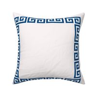 greek key 20 inch panel Ivory & Classic Blue