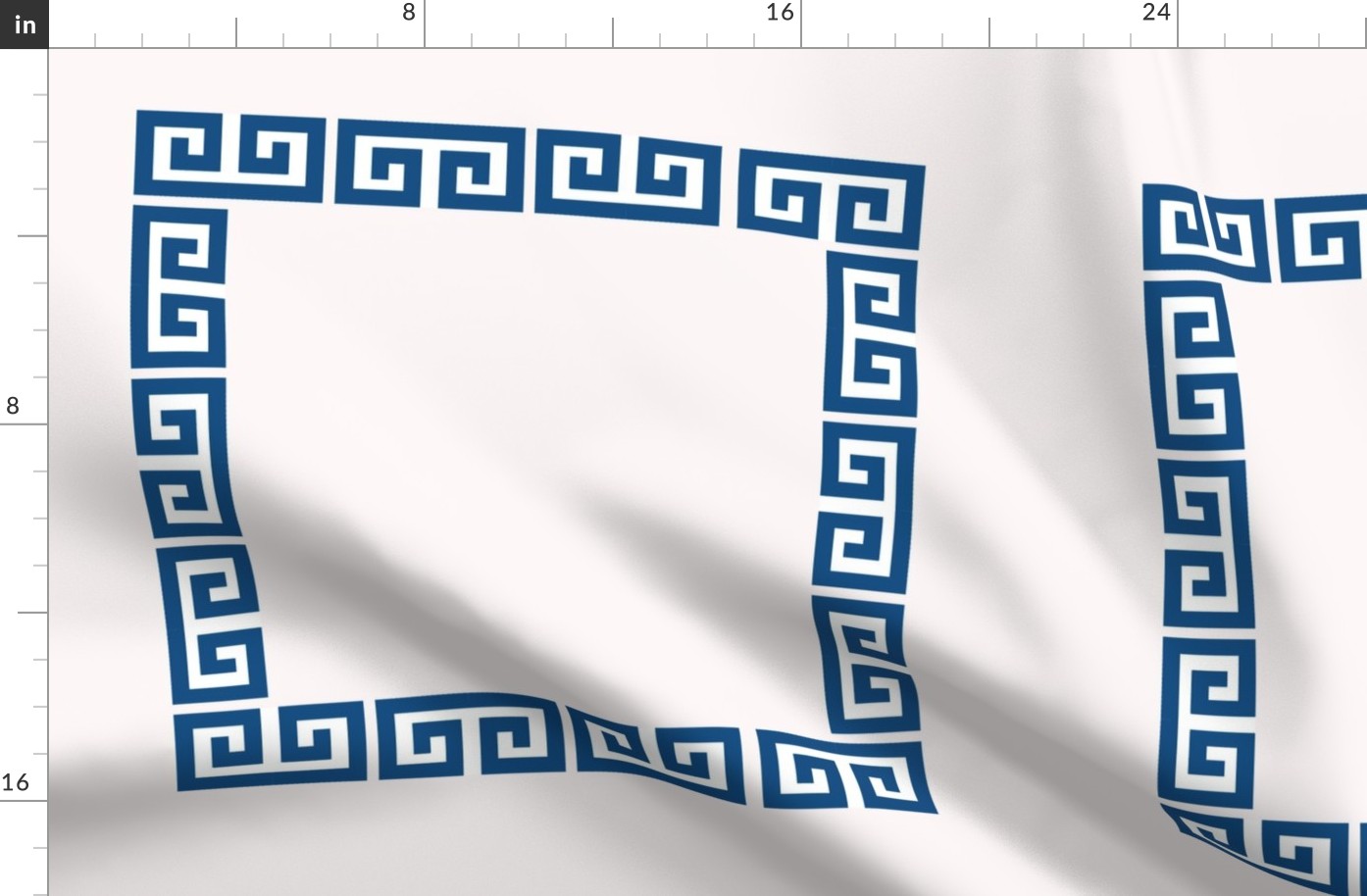 greek key 20 inch panel Ivory & Classic Blue